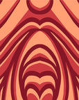 Papier peint rétro - vagues abstraites rousses