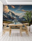 Mountain Valley and River Wallpaper