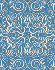 Papier Peint Baroque - Treillis Bleu Et Blanc