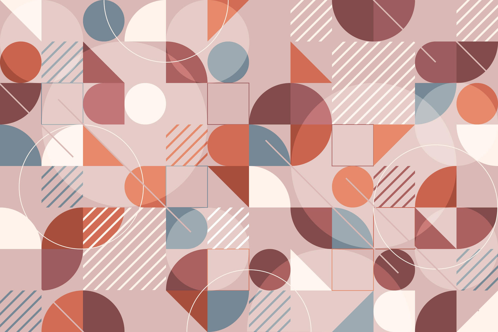 Papier peint géométrique – Formes modernes pastel