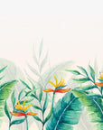 Papier Peint Abstrait - Plantes Tropicales Fleuries