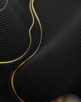 Geometric Wallpaper - Elegant Waves in Black and Gold