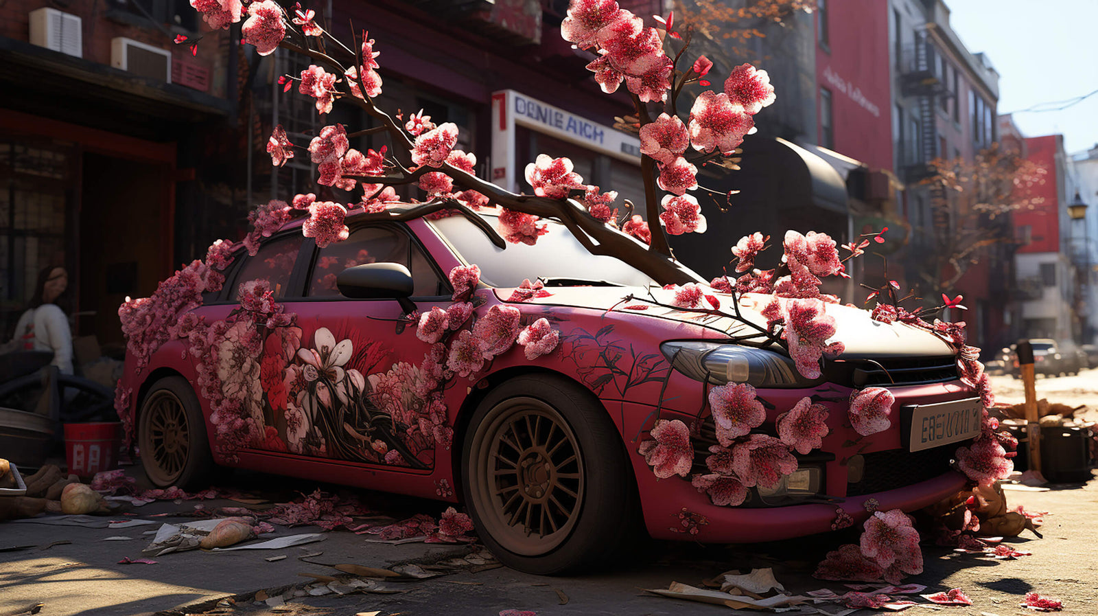 Papier Peint Gaming - Voiture de Course Style Anime
