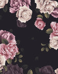 Papier Peint Floral - Fond Noir