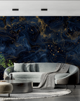 Papier Peint Art & Déco - Tourbillon de Nuit Dorée