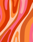 Papier Peint Abstrait - Ondes Rétro