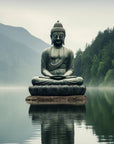 Japanese Wallpaper - Zen Buddha Meditating on the Lake