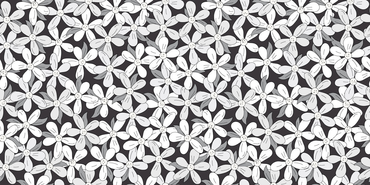 Papier peint nature - parterre de petites fleurs blanches