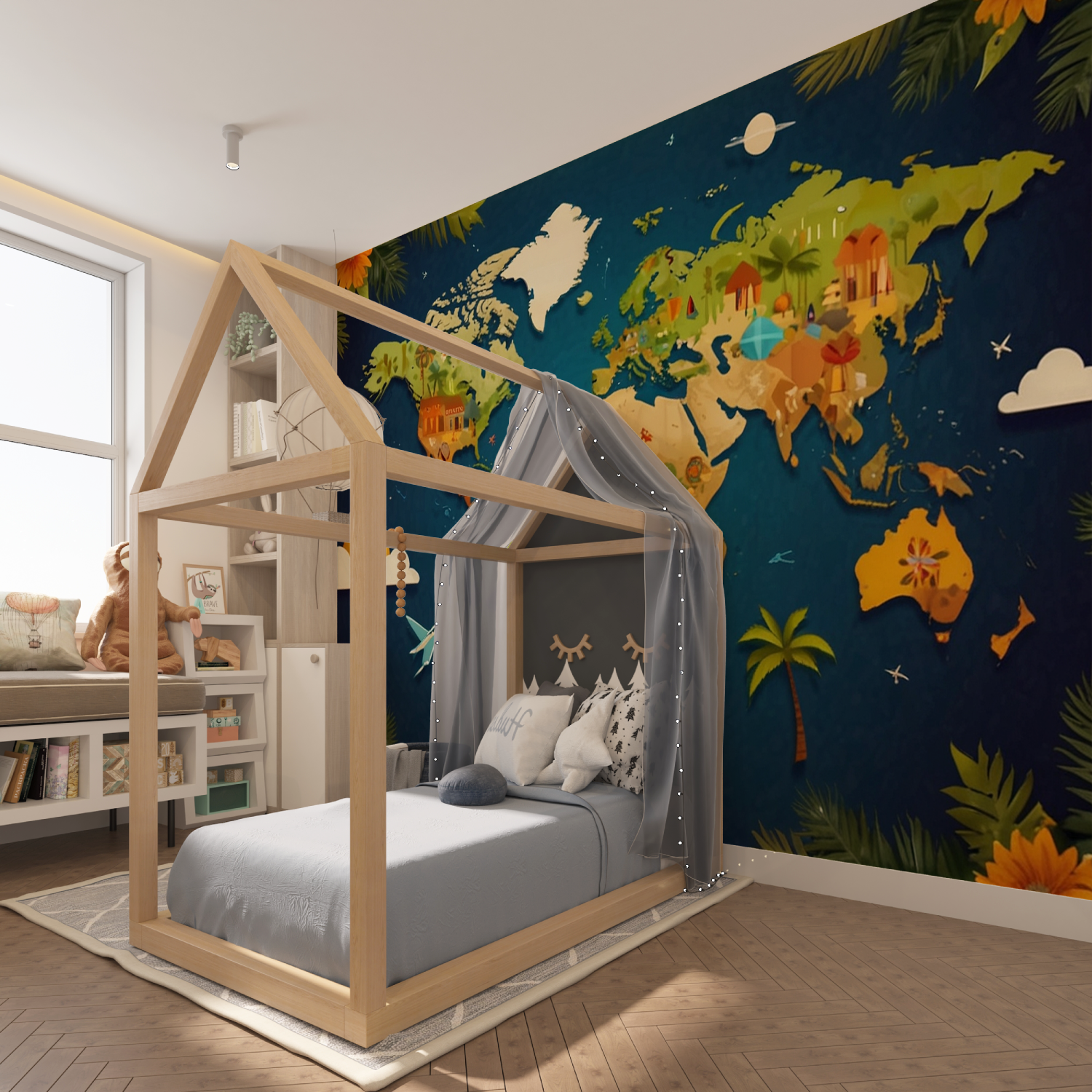 Children's Wallpaper World Map