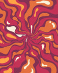 Papier Peint Abstrait - Hypnotique rouge et rose