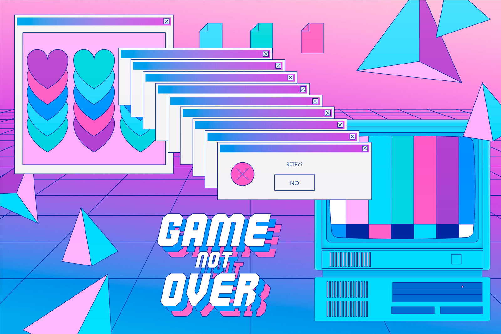 Papier Peint Retro Gaming - Game Not Over