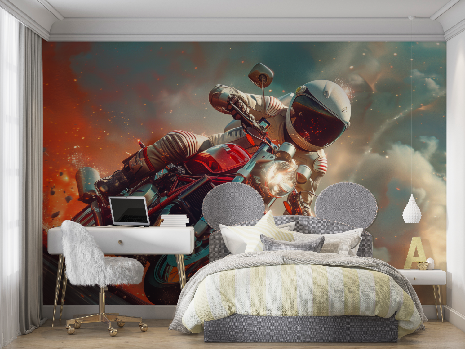 Papier Peint Illustration - Motard Intergalactique