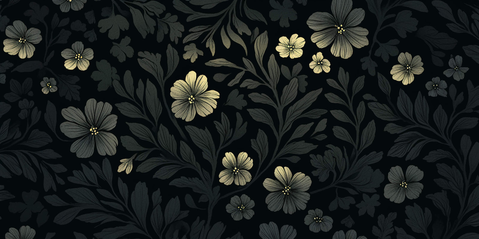 Floral Wallpaper - Night Garden with Jasmine Flowers