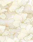 Papier Peint Géométrique - Feuille Dorée