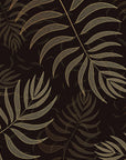 Papier Peint Tropical - Feuilles Noir Et Doré