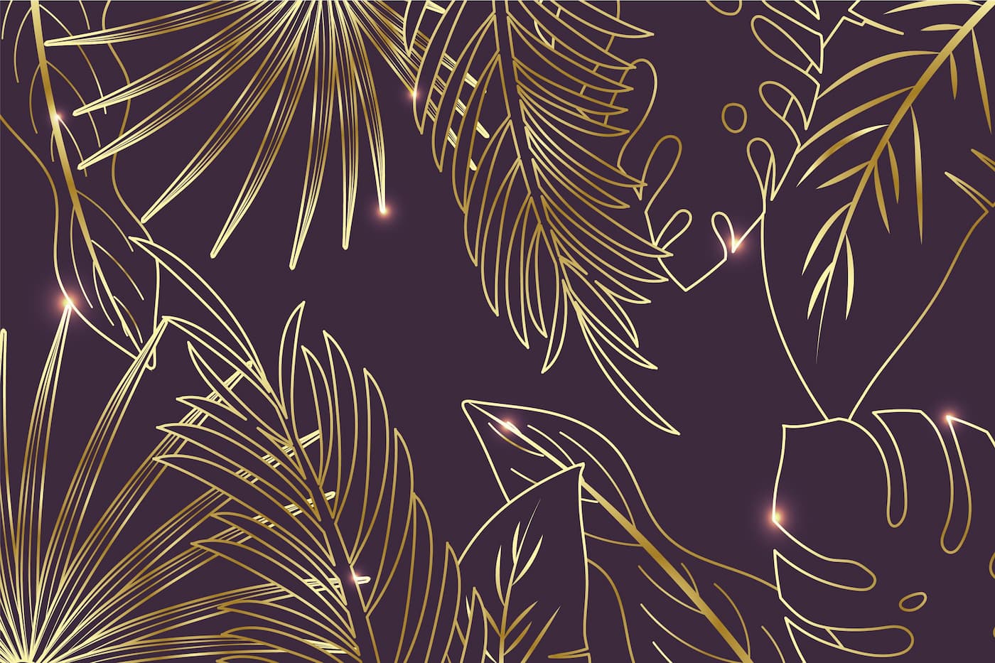 Tropical Wallpaper - Golden Palm Trees at Night