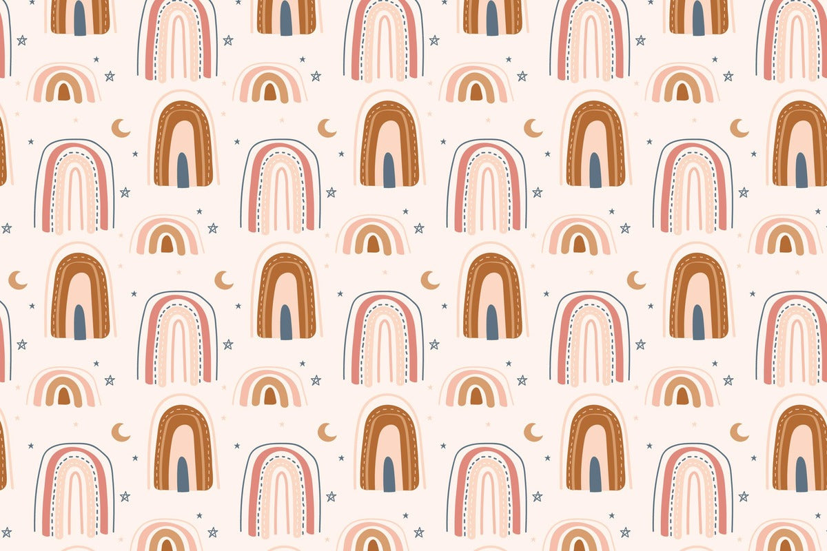 Papier Peint Enfant - Arc-En-Ciel Terracotta
