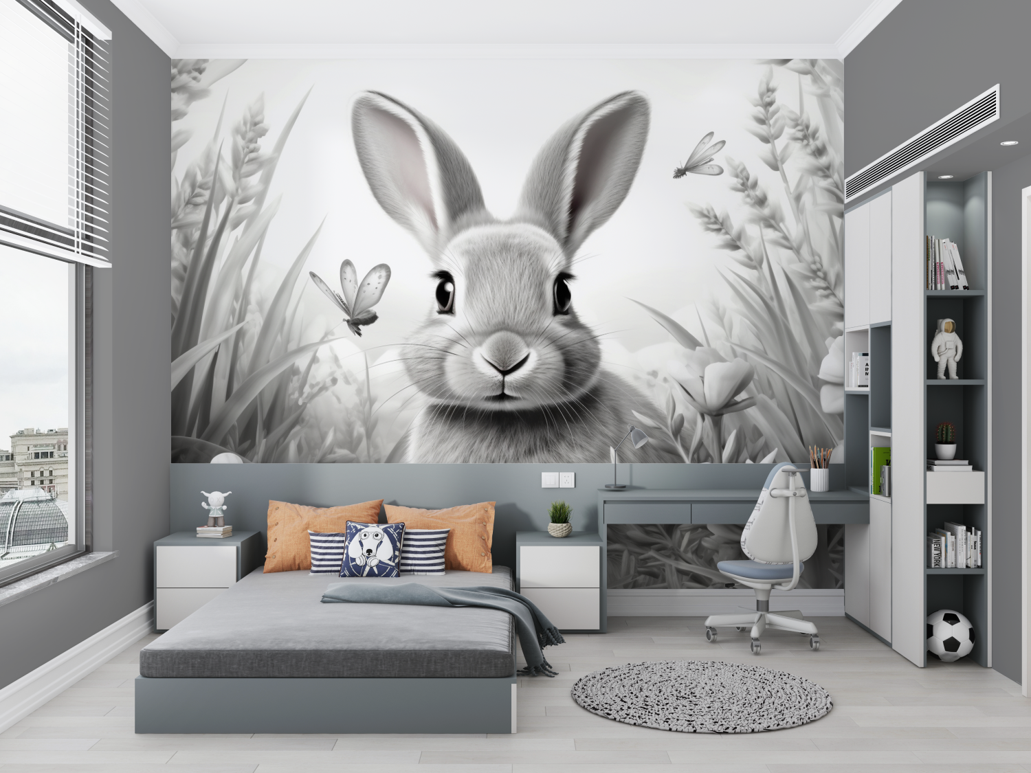 Black and White Wallpaper - Curious Rabbit