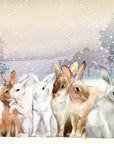 Papier Peint Animaux - Lapins sous la Neige