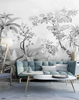 Black and White Wallpaper - Misty Tropical Landscape