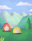 Papier peint enfants - tentes de bivouac en pleine forêt