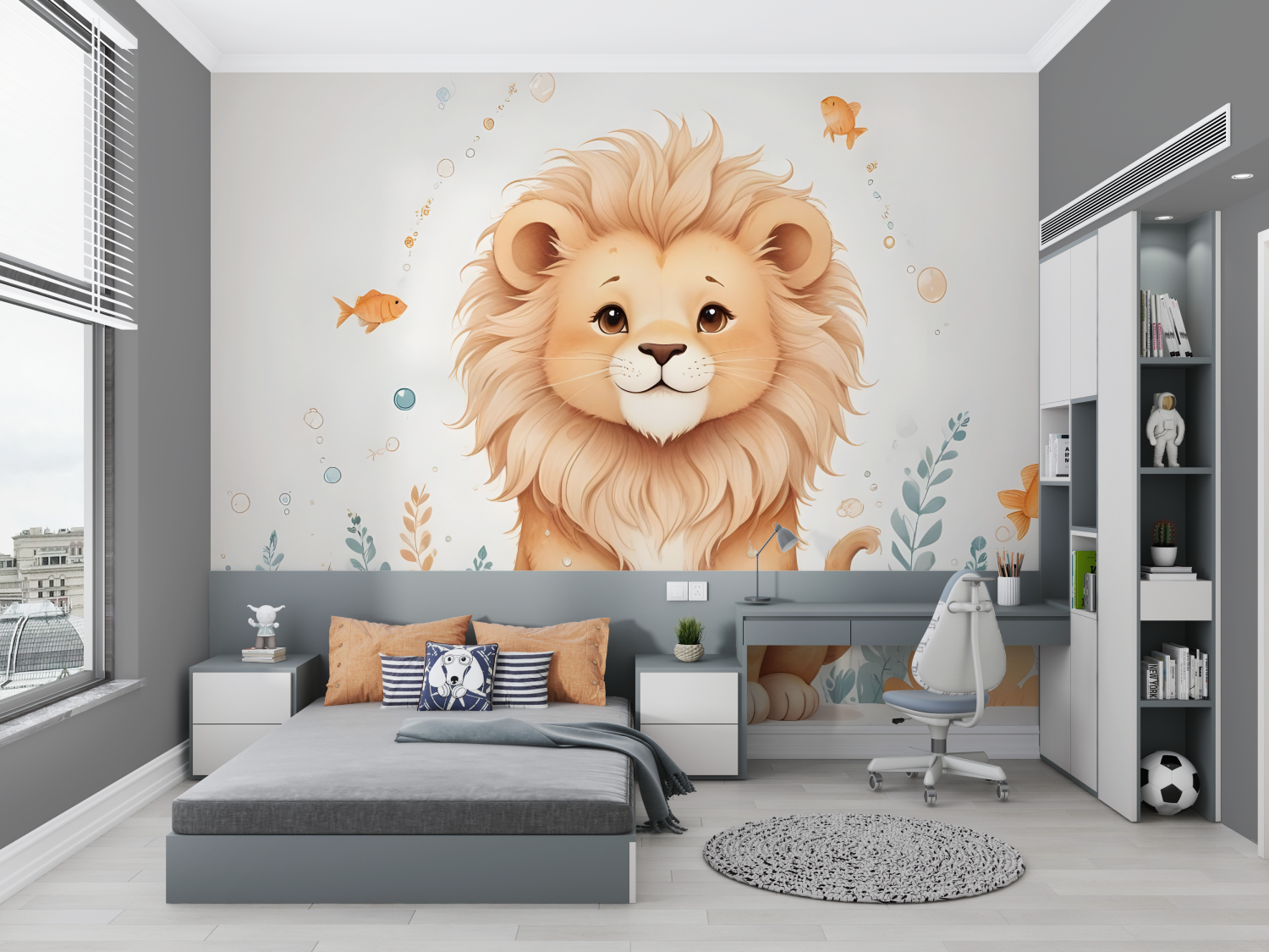 Children's Wallpaper - Cute Lion Cub in the Savannah