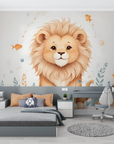Papier Peint Enfant - Lionceau Mignon dans la Savane