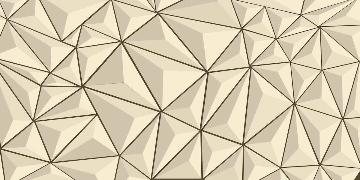 Papier peint géométrique - polygones 3D beige clair