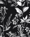 Floral Wallpaper - Wild Garden Black and White