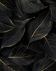 Foliage Wallpaper - Black Foliage with Gold Lines