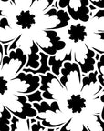 Papier peint fleuri - grands dahlias noir et blanc