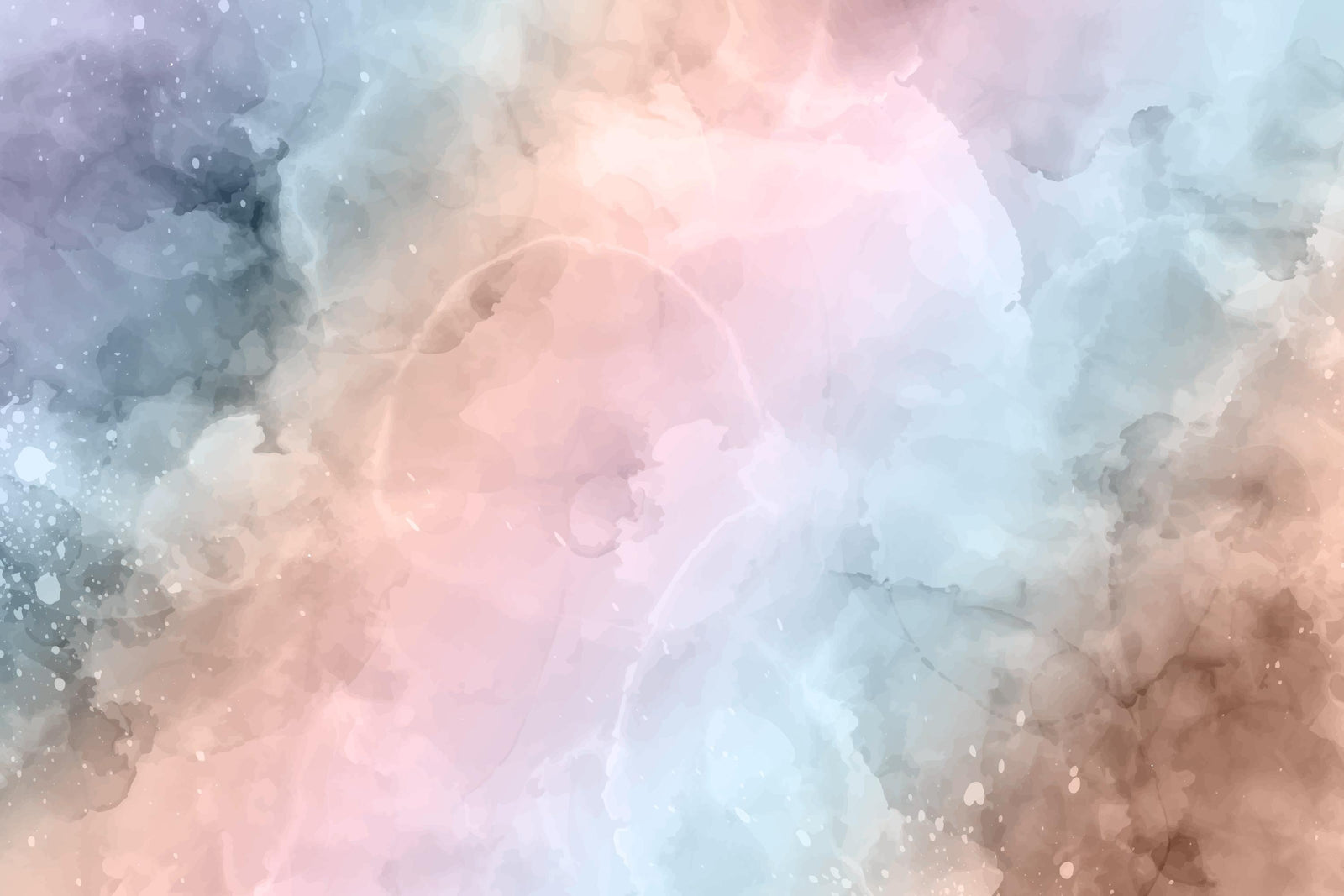 Watercolor wallpaper – Soft clouds in powdery tones