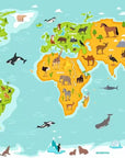 Papier Peint Enfant - Carte Du Monde Découverte