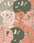 Nature wallpaper - brown and green exotic leaf carpet