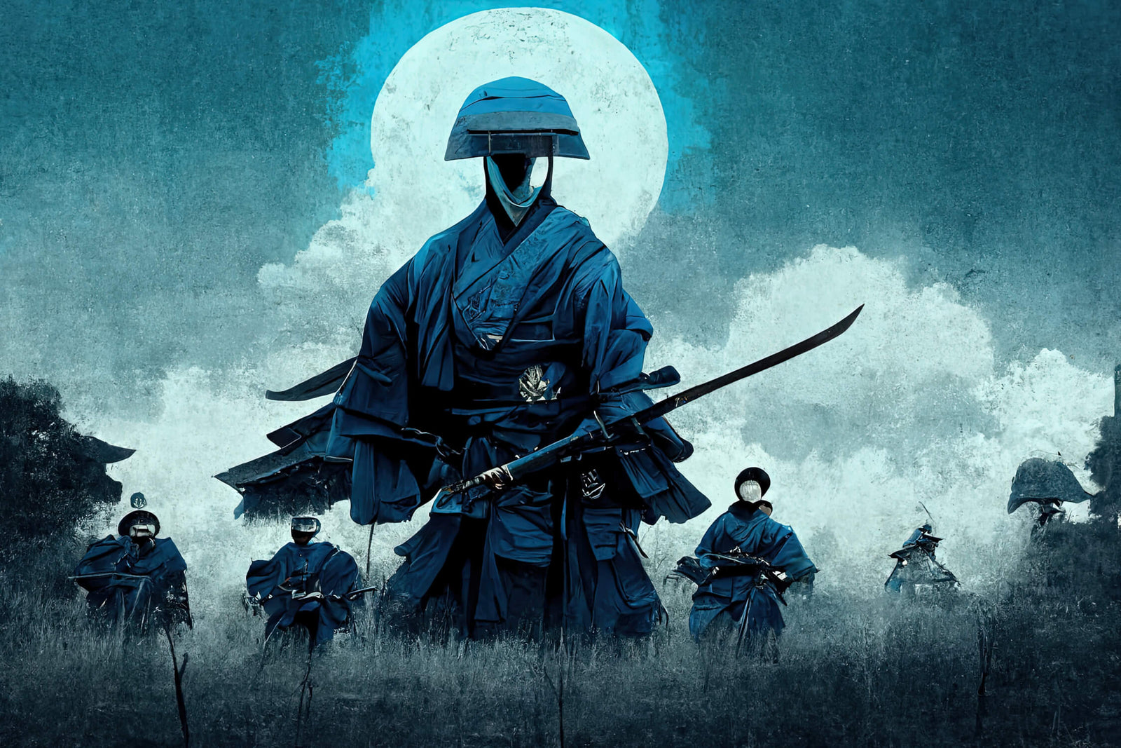 Samurai Night Attack Wallpaper