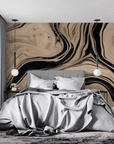 Stone Wallpaper - Cream and Black Marbles