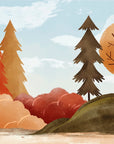 Papier peint enfants - forêt d'automne aux couleurs chaudes