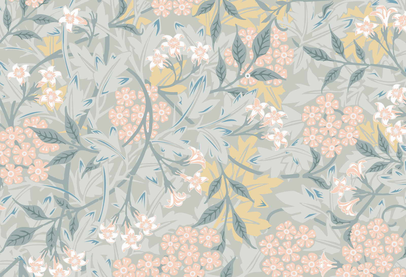 Papier peint floral – Motif végétal vintage