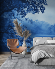 Landscape Wallpaper - Silhouetted Night Forest in Blue