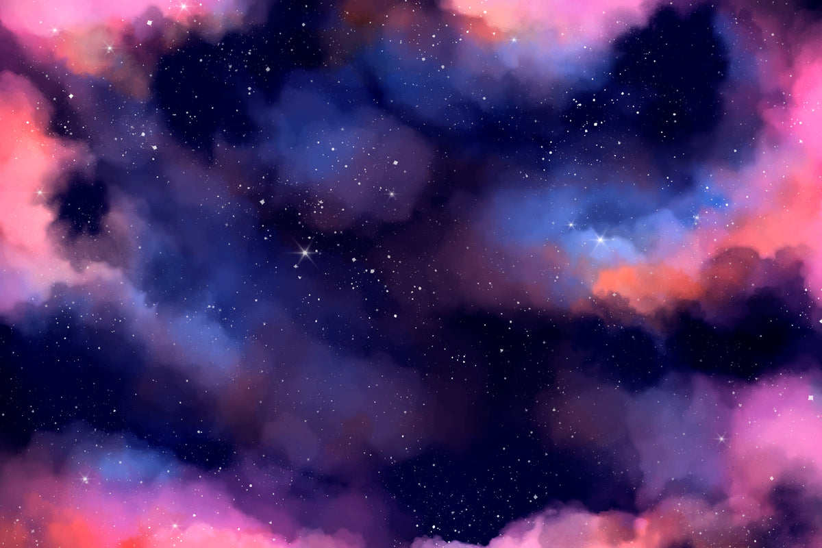 Raum-Tapete – Wolken und Sternenhimmel