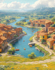 Landscape Wallpaper - Italian Lakeside Village Panorama