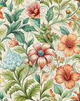 Papier peint fleuri - tapisserie pivoines rétro