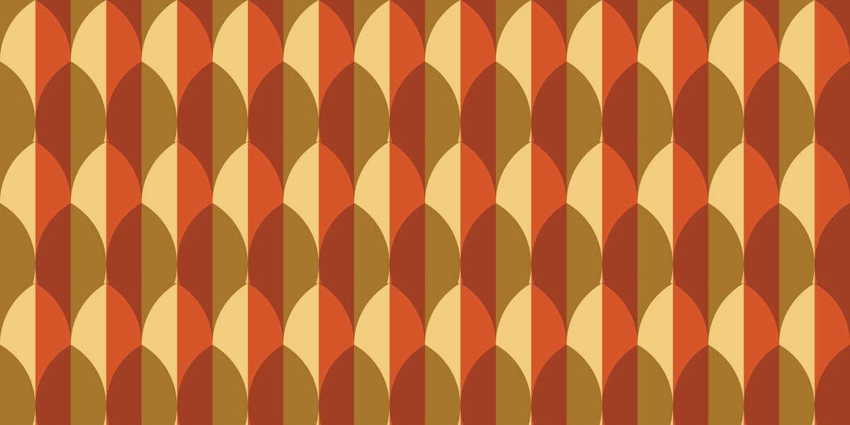 Papier peint rétro - losanges géométriques orange