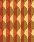 Papier peint rétro - losanges géométriques orange