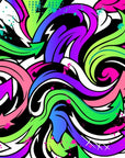 Papier peint graffiti - vagues psychédéliques multicolores