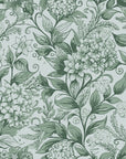 Papier peint fleuri - feuillage classique vert de gris