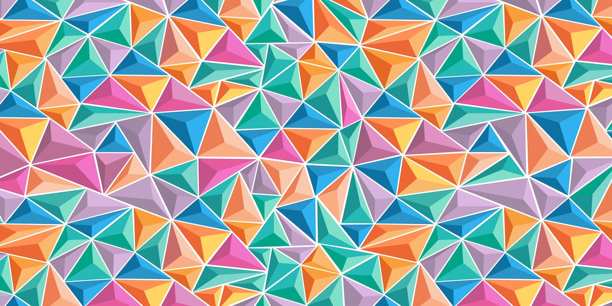 Papier peint géométrique - mosaïque de triangles multicolores