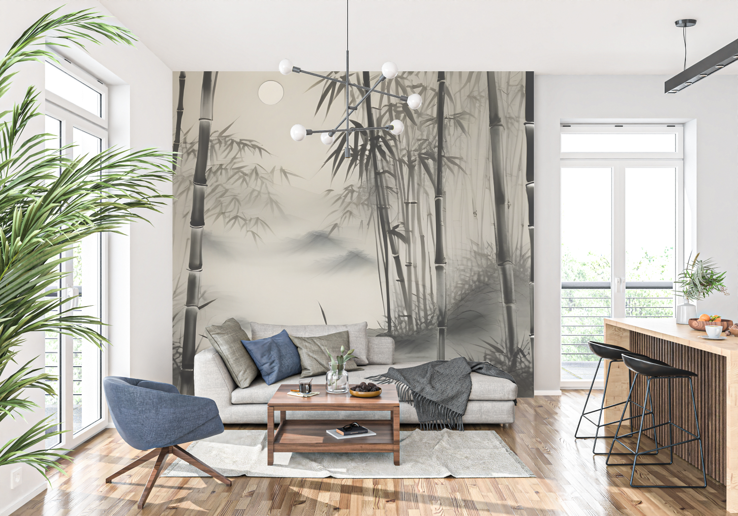 Bamboo Trompe L'Oeil Wallpaper