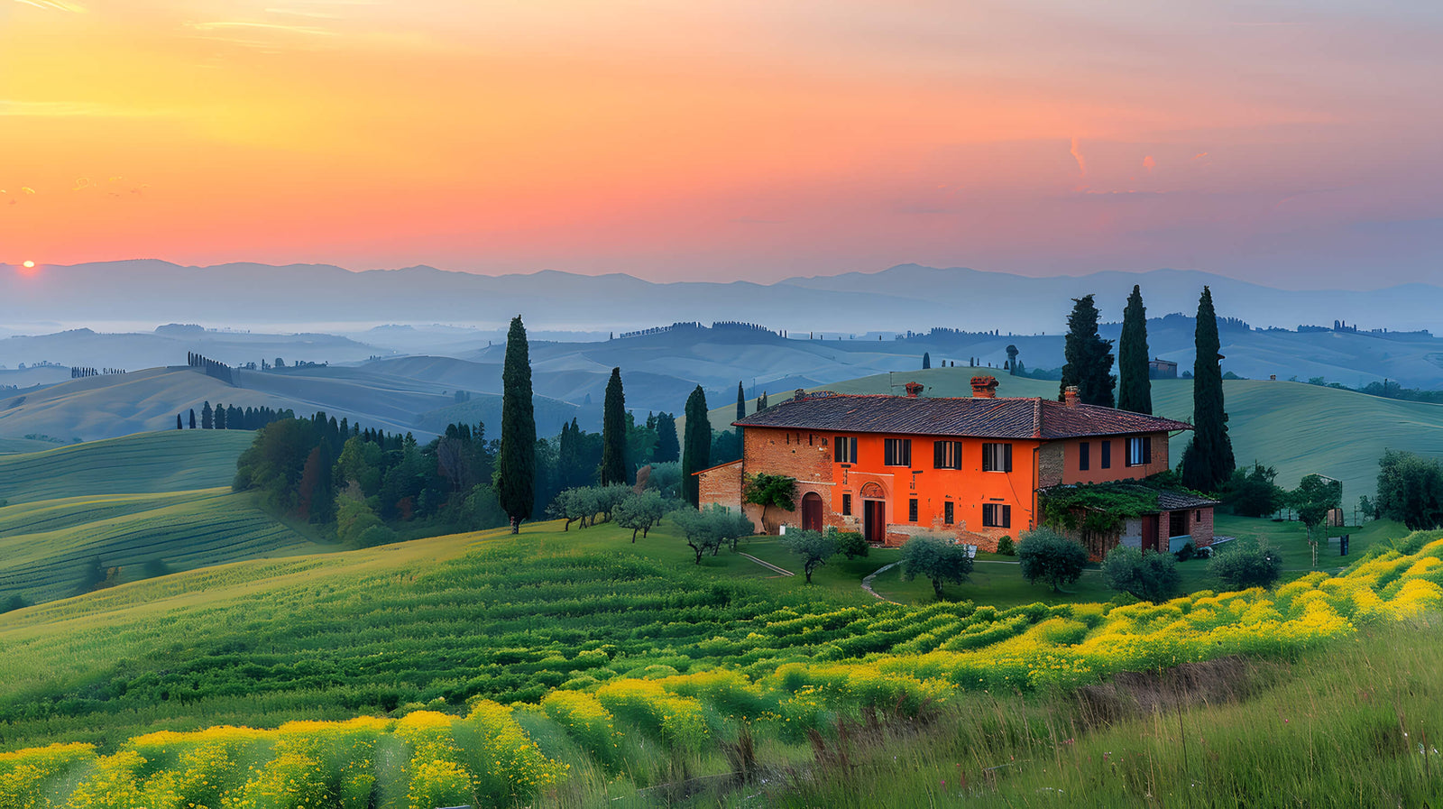 Panoramic Wallpaper Tuscan Landscape