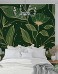 Foliage Wallpaper - Golden Plant Elegance